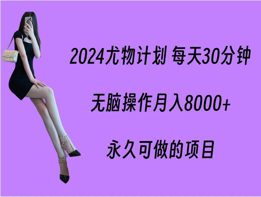 2024尤物计划 每天30分钟，无脑操作月入8000+，永久可做的项目-Duo