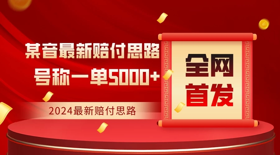 全网首发，2024最新某音赔付思路，号称一单收益5000+-Duo