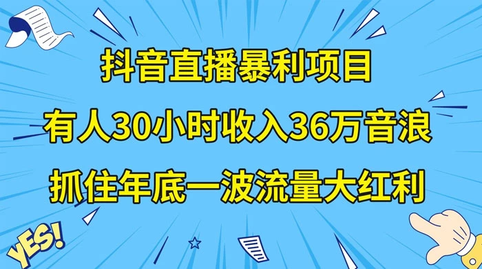 抖音直播暴利项目，有人 30 小时收入 36 万音浪，公司宣传片年会视频制作，抓住年底一波流量大红利-Duo